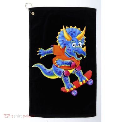 Skateboard Triceratops Golf Towel