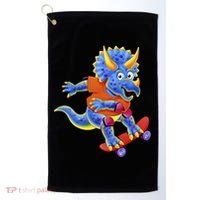 Skateboard Triceratops Golf Towel thumb 0