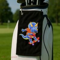 Skateboard Triceratops Golf Towel thumb 2