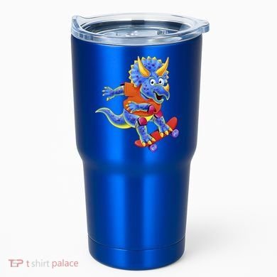 Skateboard Triceratops Tumbler
