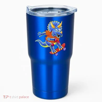 Skateboard Triceratops Tumbler