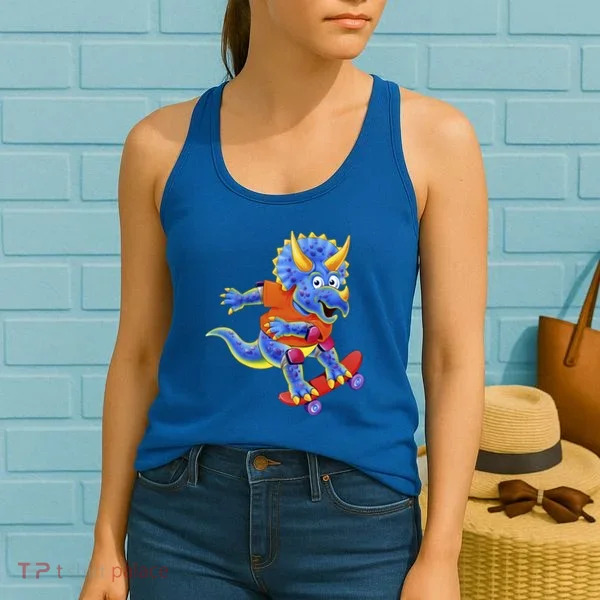 Skateboard Triceratops Women's Tank Top