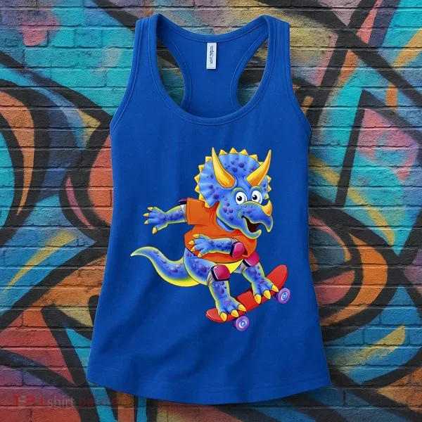Skateboard Triceratops Women's Tank Top