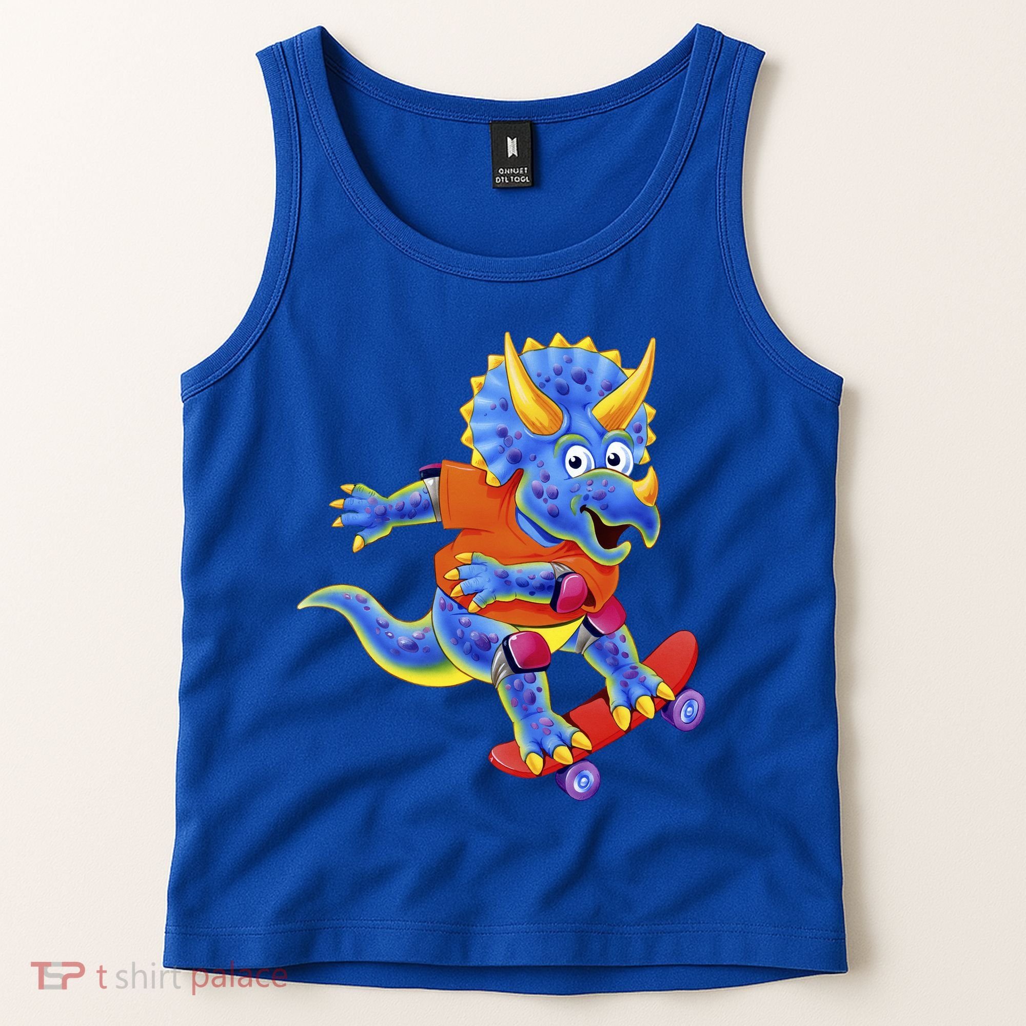 Skateboard Triceratops Tank Top