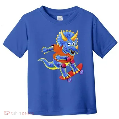 Skateboard Triceratops Toddler T-Shirt