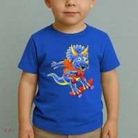 Skateboard Triceratops Toddler T-Shirt thumb 2