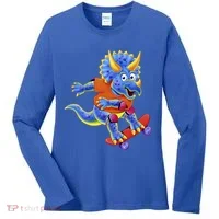 Skateboard Triceratops Women's Long Sleeve Shirt thumb 0
