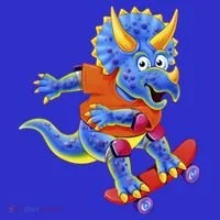 Skateboard Triceratops Women's Long Sleeve Shirt thumb 2
