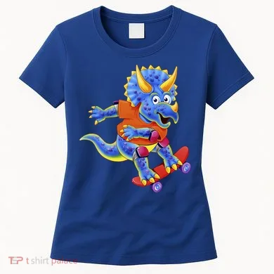 Skateboard Triceratops Women's T-Shirt