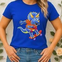 Skateboard Triceratops Women's T-Shirt thumb 2