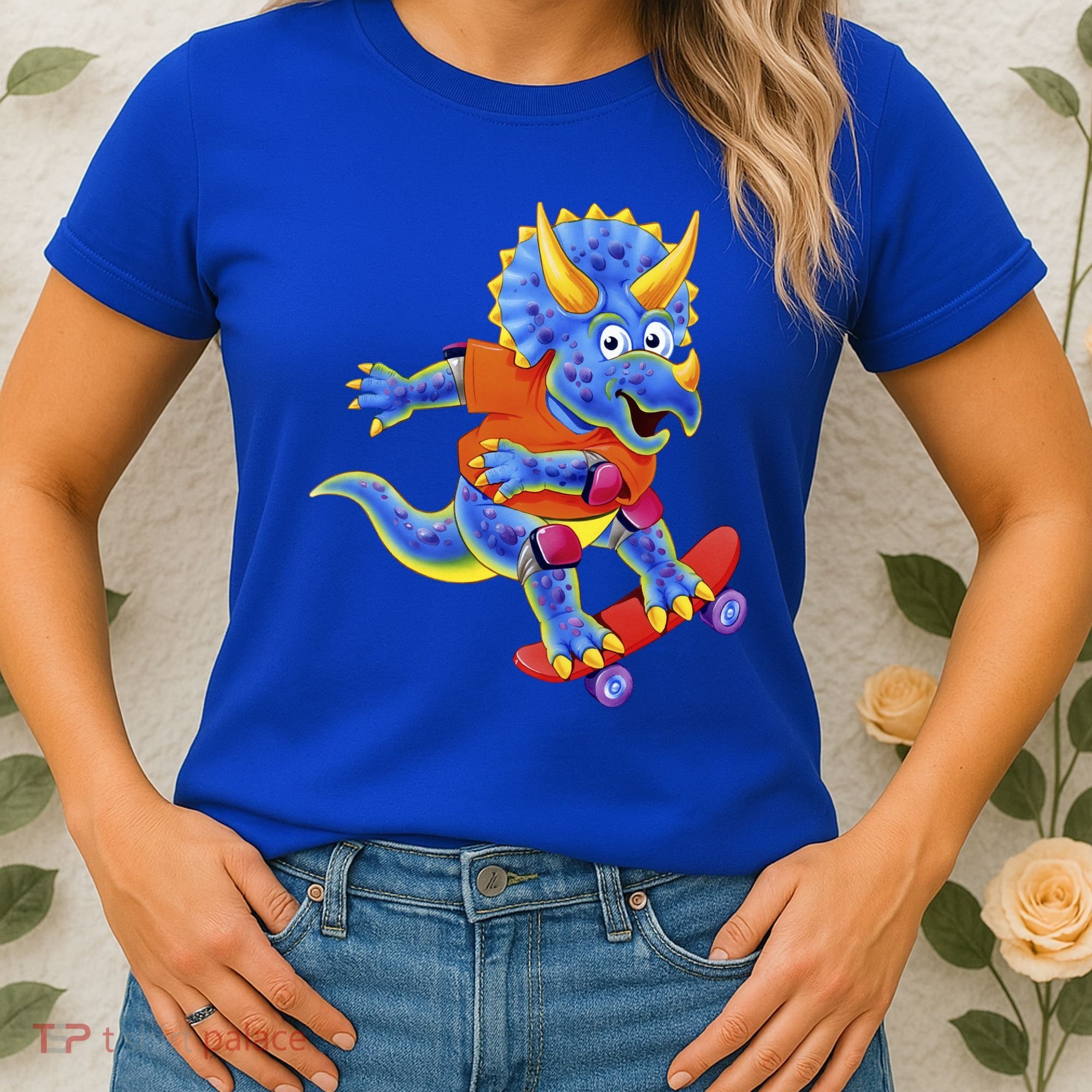 Skateboard Triceratops Women's T-Shirt