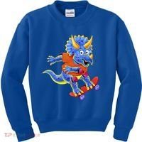 Skateboard Triceratops Kids Sweatshirt thumb 0