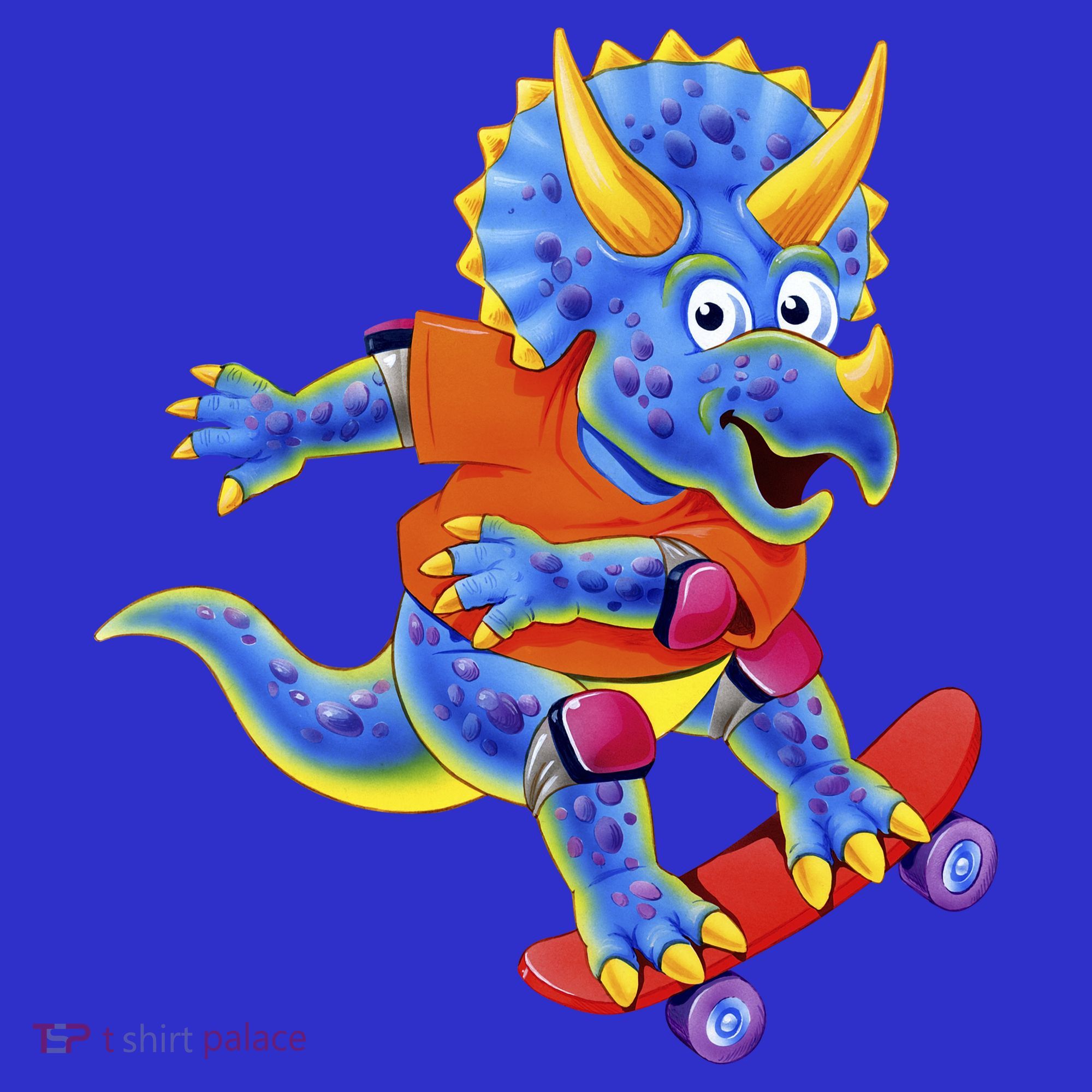 Skateboard Triceratops Kids Sweatshirt