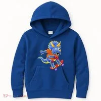 Skateboard Triceratops Kids Hoodie thumb 0