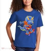 Skateboard Triceratops Kids T-Shirt thumb 2