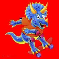 Skateboard Triceratops Santa Hat thumb 1