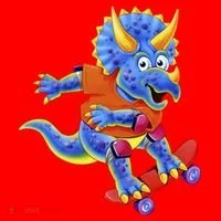 Skateboard Triceratops Santa Hat thumb 1