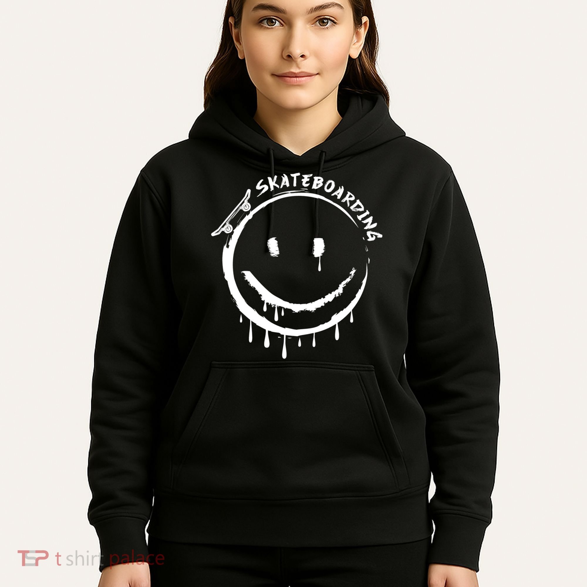 Skateboarding Graffiti Smile Face Hoodie