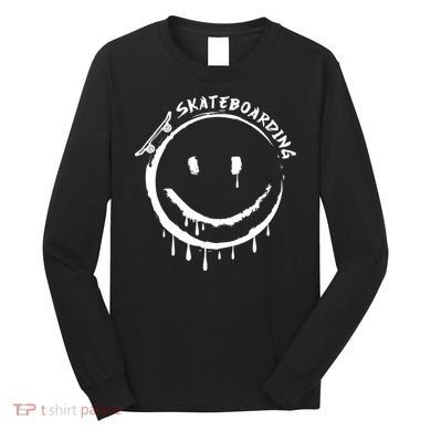 Skateboarding Graffiti Smile Face Long Sleeve Shirt