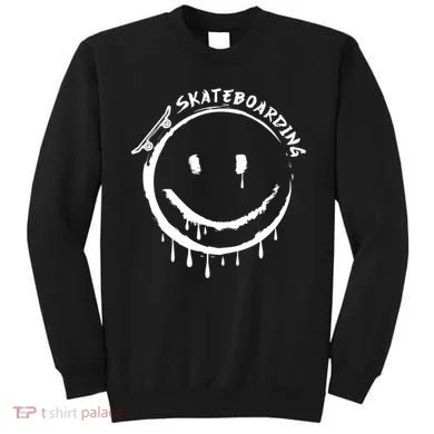 Skateboarding Graffiti Smile Face Sweatshirt