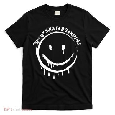 Skateboarding Graffiti Smile Face T-Shirt