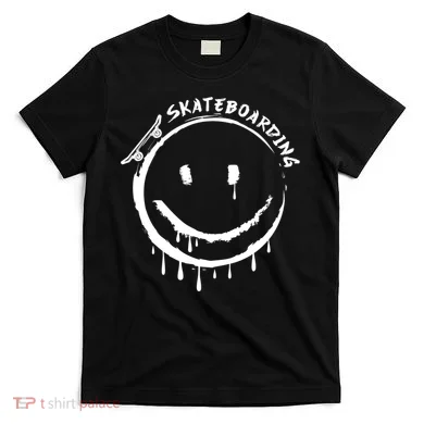 Skateboarding Graffiti Smile Face T-Shirt