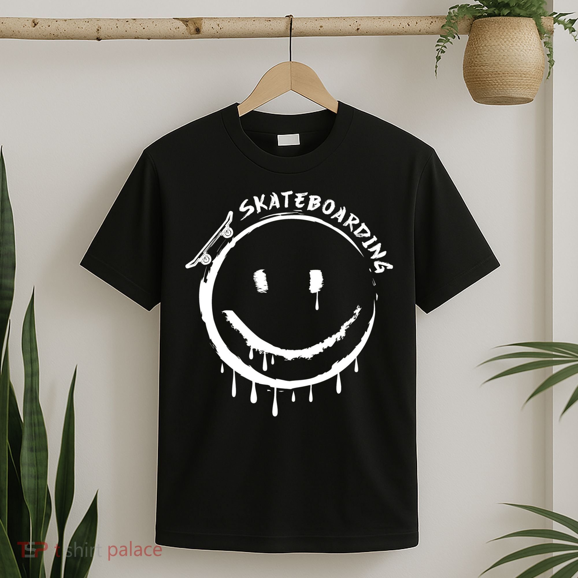 Skateboarding Graffiti Smile Face T-Shirt