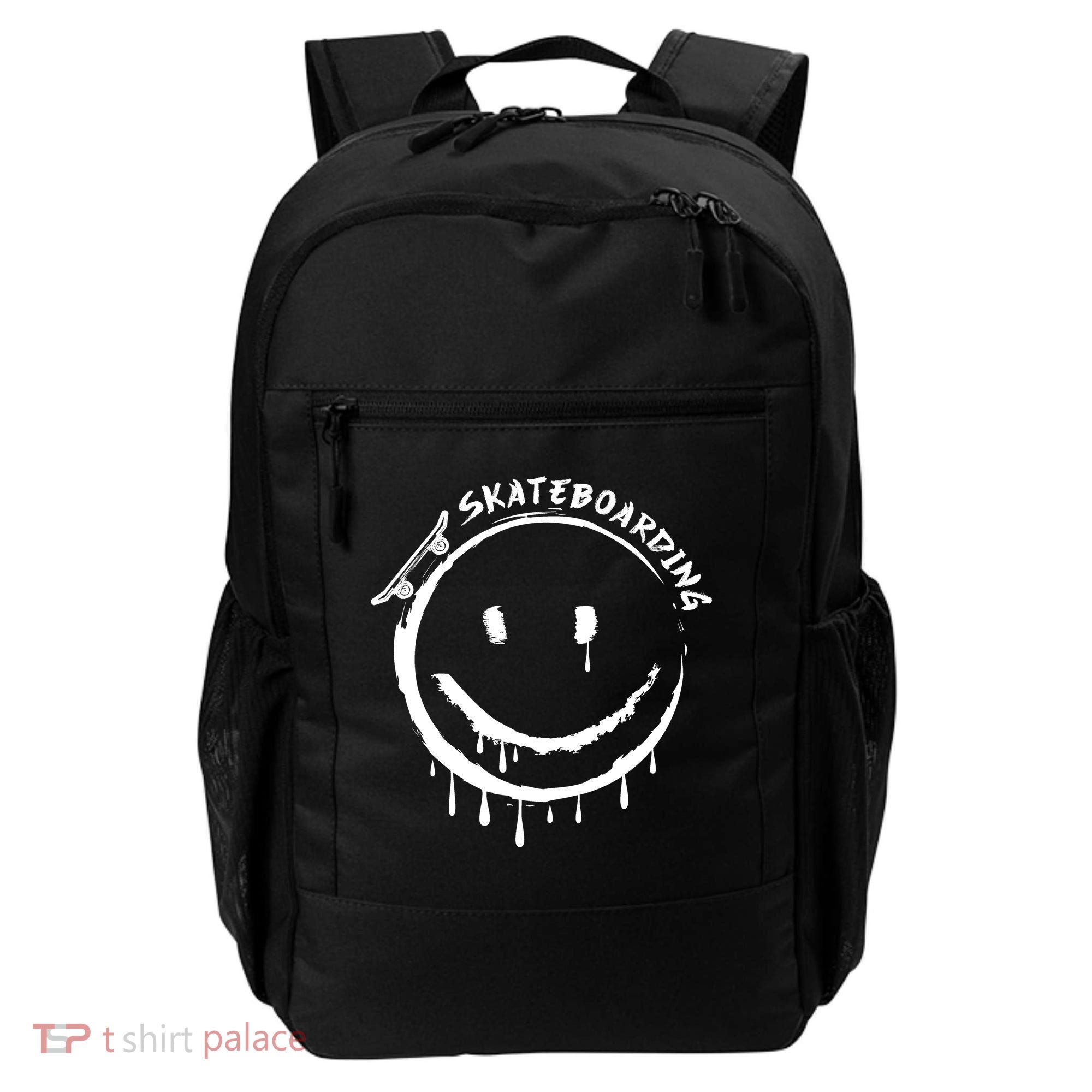 Skateboarding Graffiti Smile Face Backpack