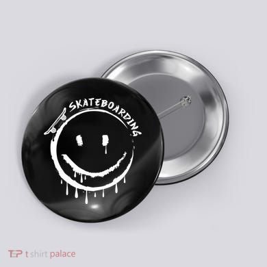 Skateboarding Graffiti Smile Face Button