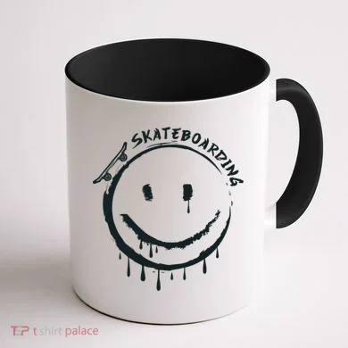 Skateboarding Graffiti Smile Face Coffee Mug back
