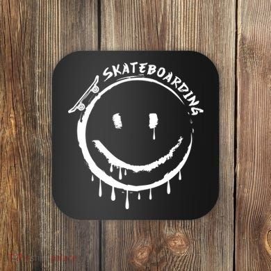 Skateboarding Graffiti Smile Face Coaster
