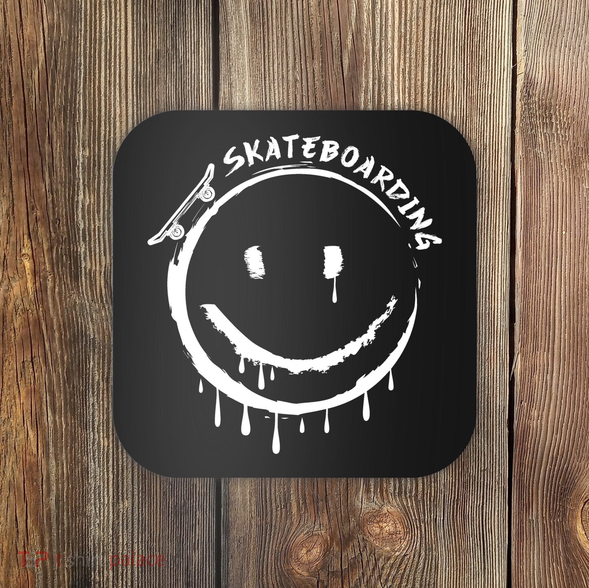 Skateboarding Graffiti Smile Face Coaster