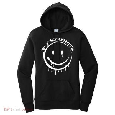Skateboarding Graffiti Smile Face Women's Hoodie