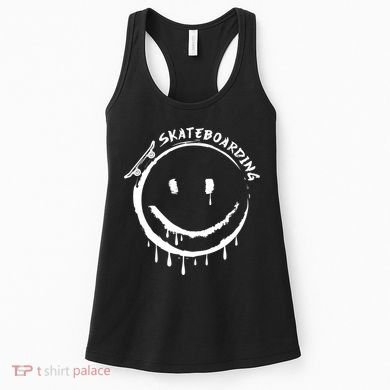 Skateboarding Graffiti Smile Face Women's Tank Top