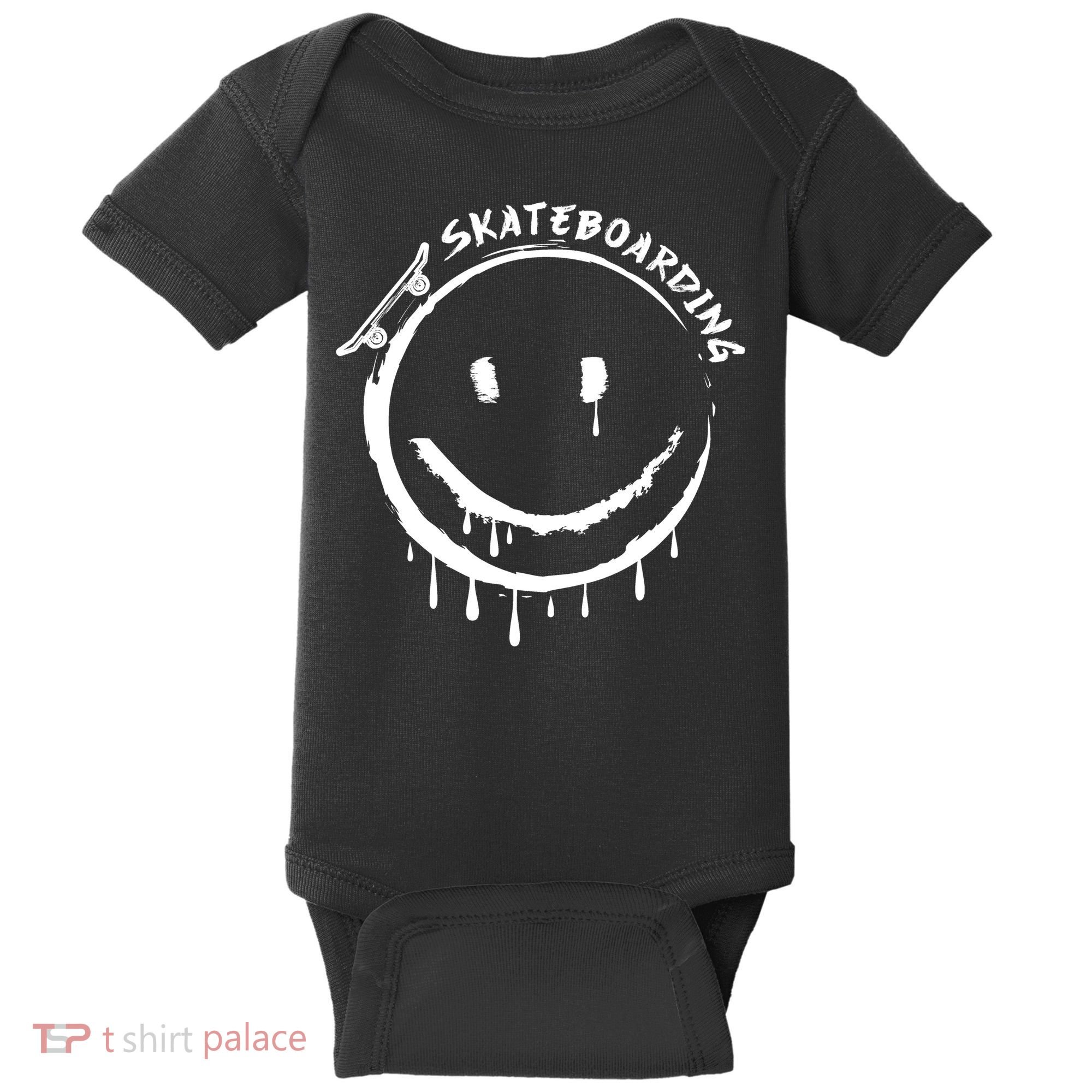 Skateboarding Graffiti Smile Face Baby Bodysuit