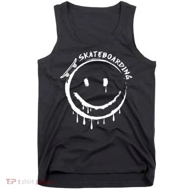 Skateboarding Graffiti Smile Face Tank Top