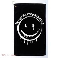 Skateboarding Graffiti Smile Face Golf Towel thumb 0