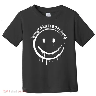 Skateboarding Graffiti Smile Face Toddler T-Shirt