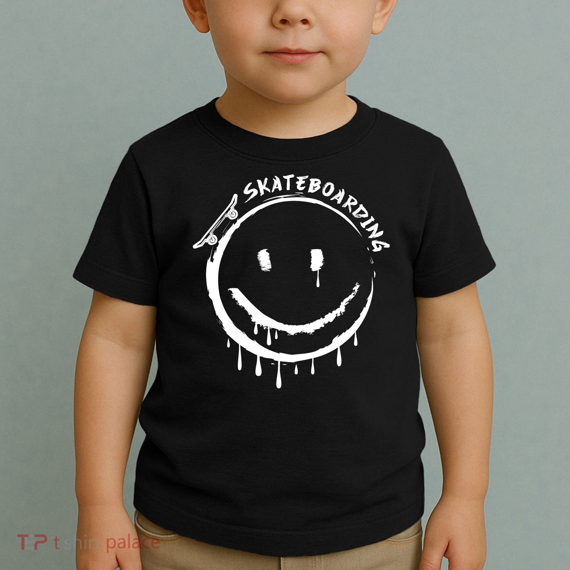 Skateboarding Graffiti Smile Face Toddler T-Shirt