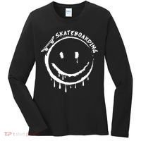 Skateboarding Graffiti Smile Face Women's Long Sleeve Shirt thumb 0