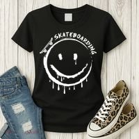 Skateboarding Graffiti Smile Face Women's T-Shirt thumb 3