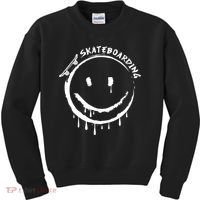 Skateboarding Graffiti Smile Face Kids Sweatshirt thumb 0