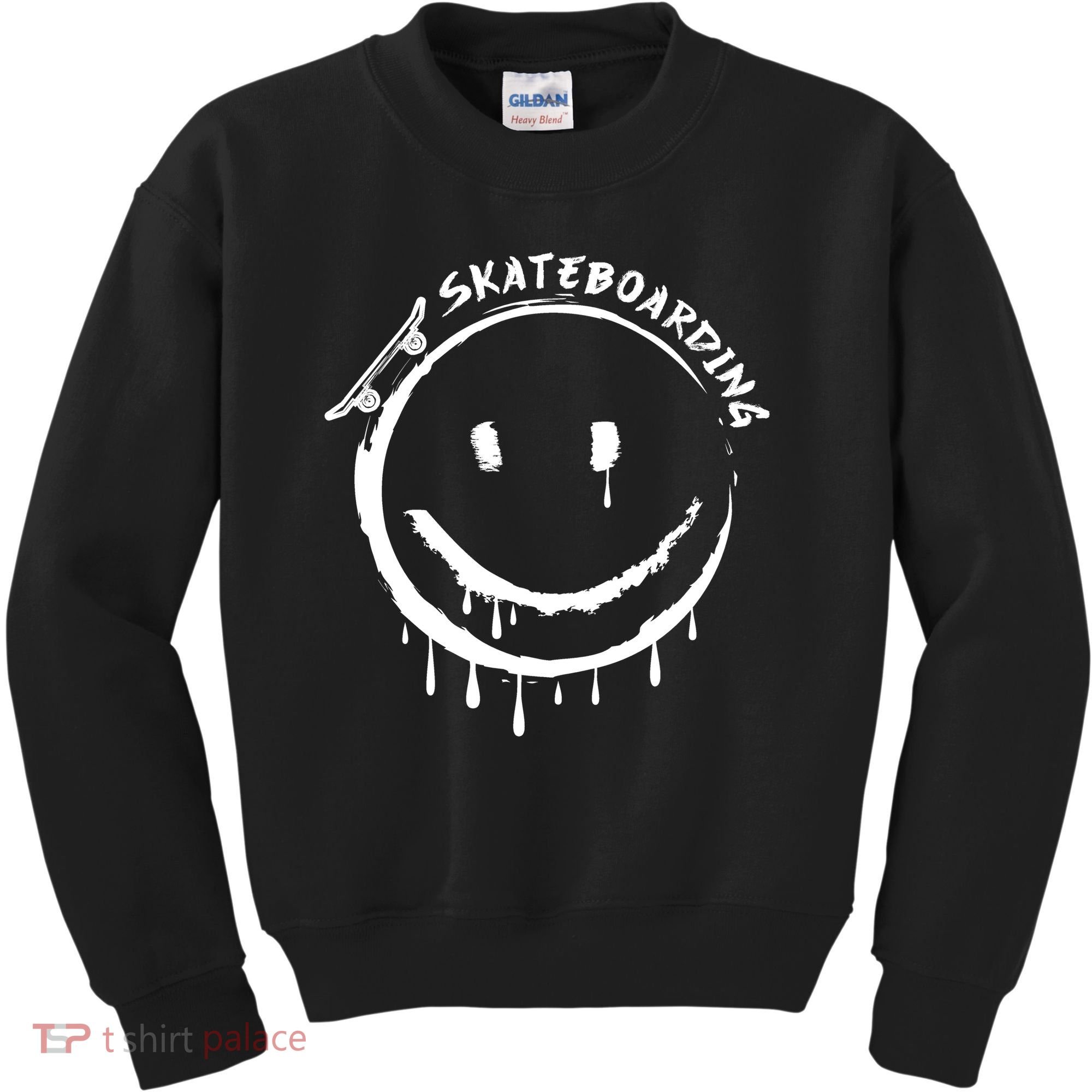 Skateboarding Graffiti Smile Face Kids Sweatshirt