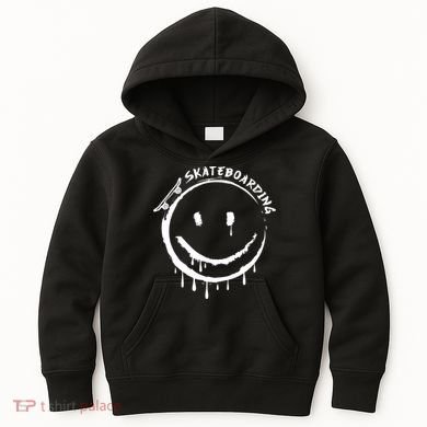 Skateboarding Graffiti Smile Face Kids Hoodie