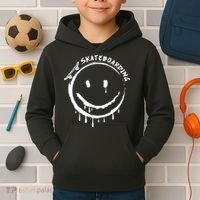 Skateboarding Graffiti Smile Face Kids Hoodie thumb 2