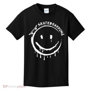 Skateboarding Graffiti Smile Face Kids T-Shirt