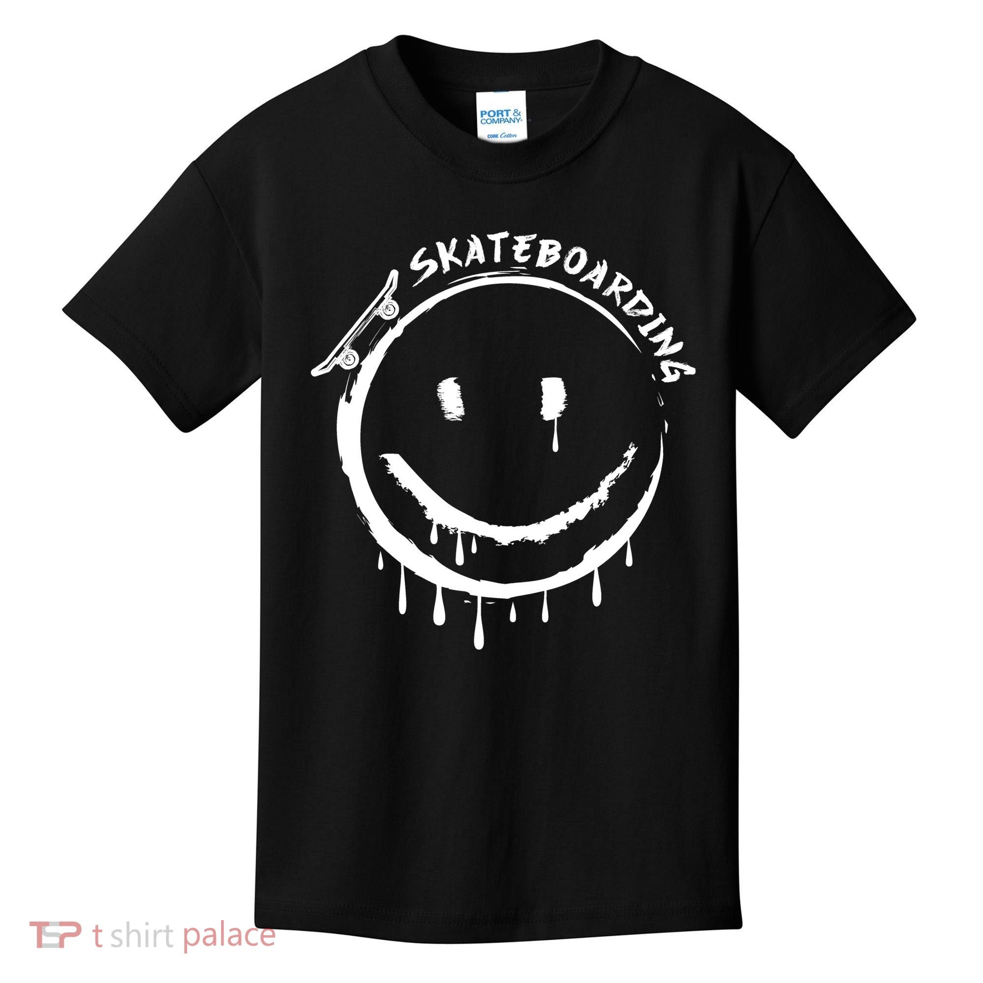 Skateboarding Graffiti Smile Face Kids T-Shirt