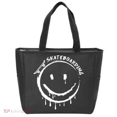 Skateboarding Graffiti Smile Face Tote Bag