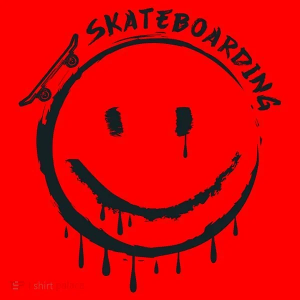 Skateboarding Graffiti Smile Face Santa Hat