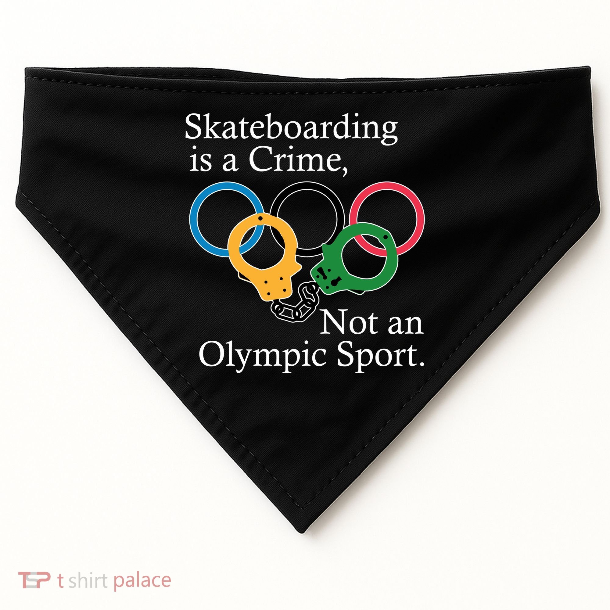Skateboarding Is A Crime Not An Olympic Sport USA-Made Doggie Bandana